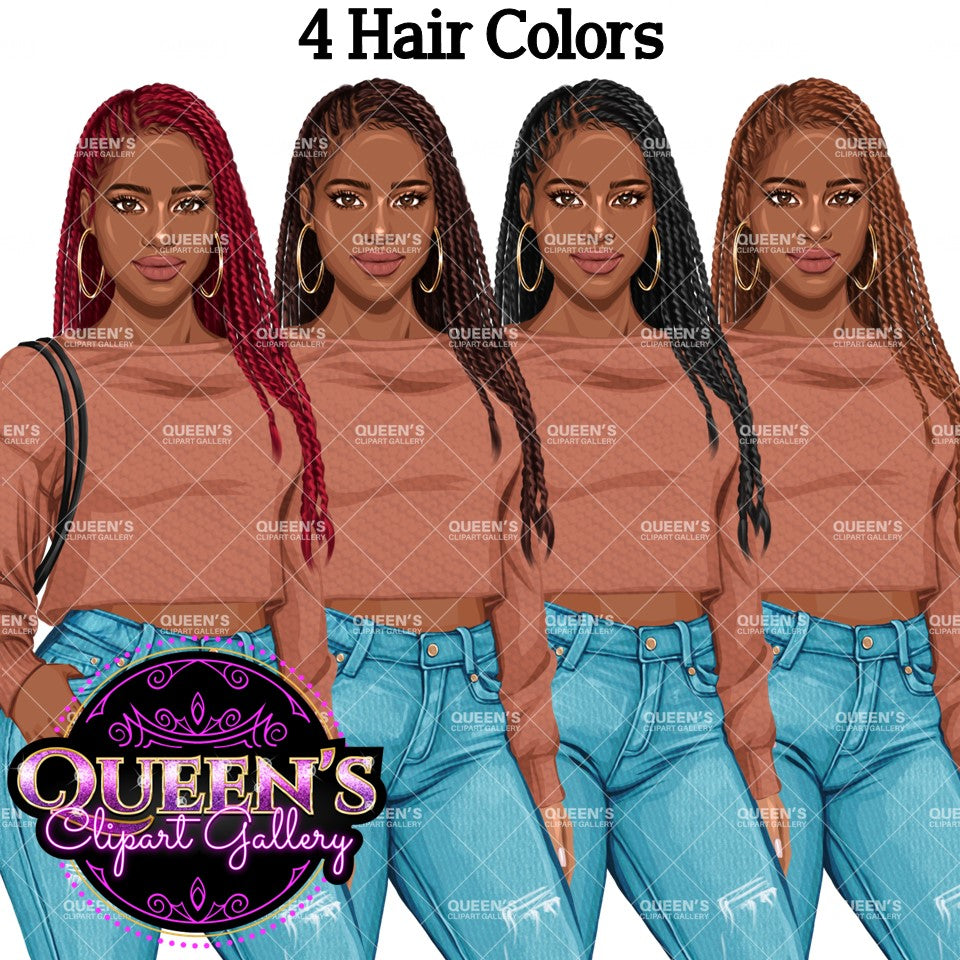 Denim jeans Afro girl, Afro girl clipart, Teenager clipart, Fashion girl clipart, Fashion illustration, Teen Afro girl, Denim Girl Clipart