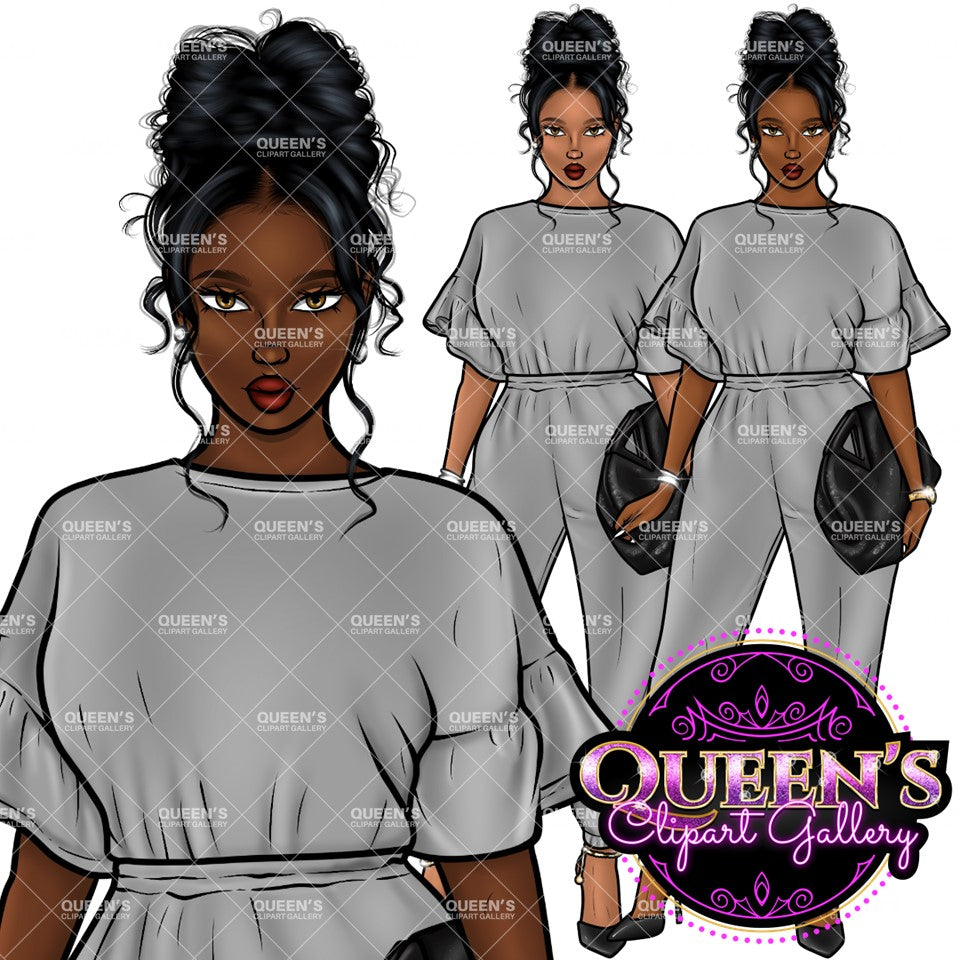 Afro girl clipart, Fashion clipart, Black woman clipart, Black girl magic, Fashion girl clipart, Girl boss clipart, Curvy girl, Black Queen