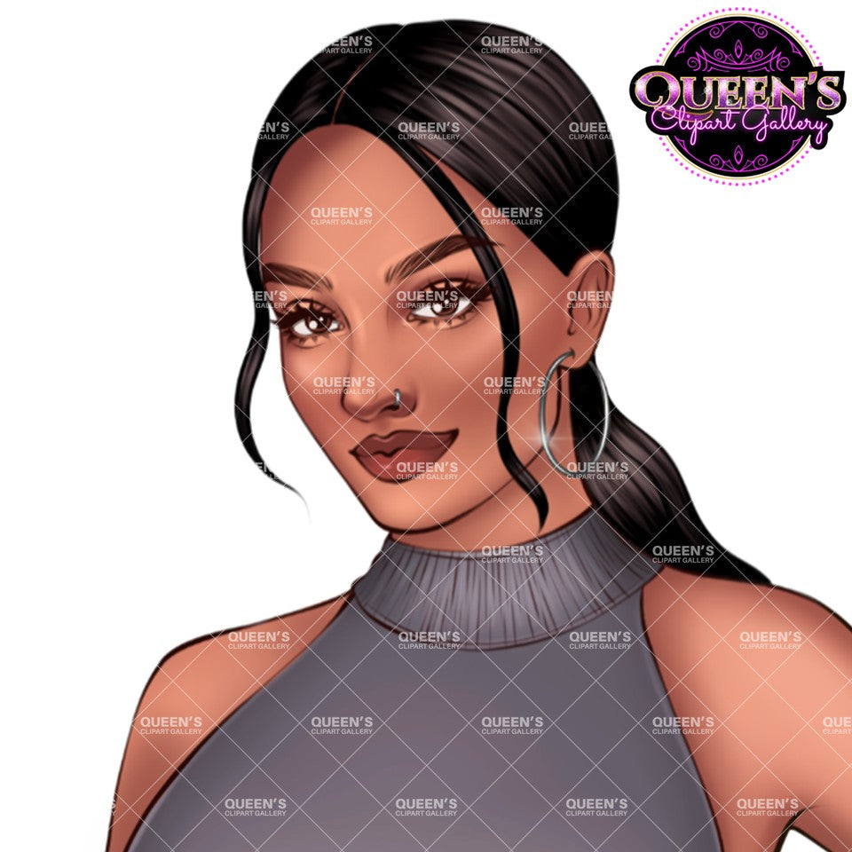 Fashion Woman Clipart PNG | Elegant Jumpsuit Clipart | Female Character Clipart | Fashion Illustration PNG