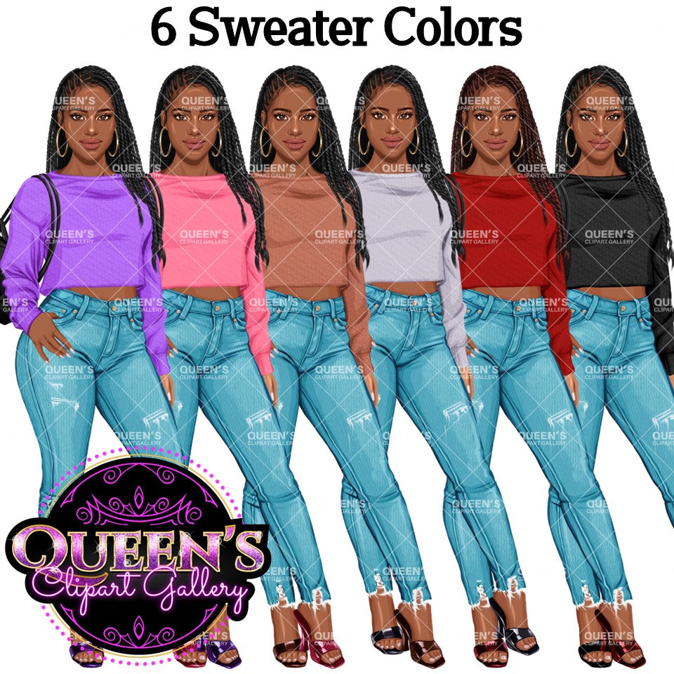 Denim jeans Afro girl, Afro girl clipart, Teenager clipart, Fashion girl clipart, Fashion illustration, Teen Afro girl, Denim Girl Clipart