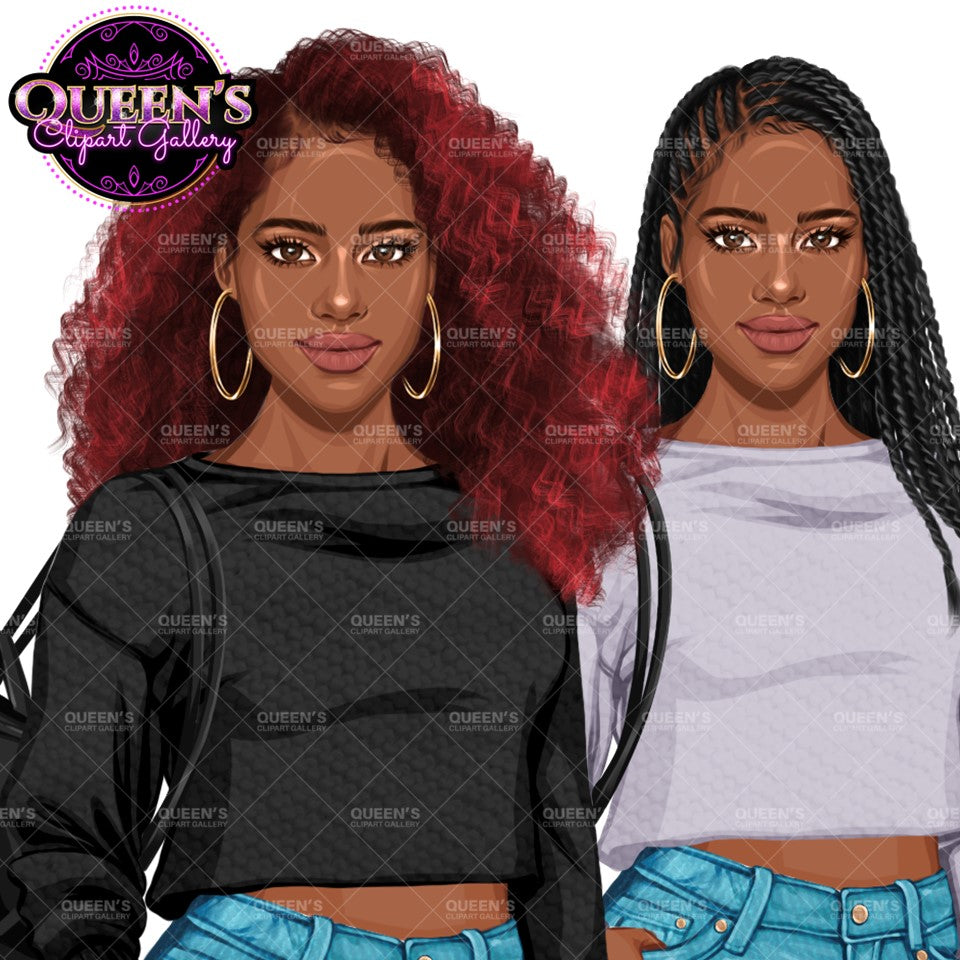 Denim jeans Afro girl, Afro girl clipart, Teenager clipart, Fashion girl clipart, Fashion illustration, Teen Afro girl, Denim Girl Clipart