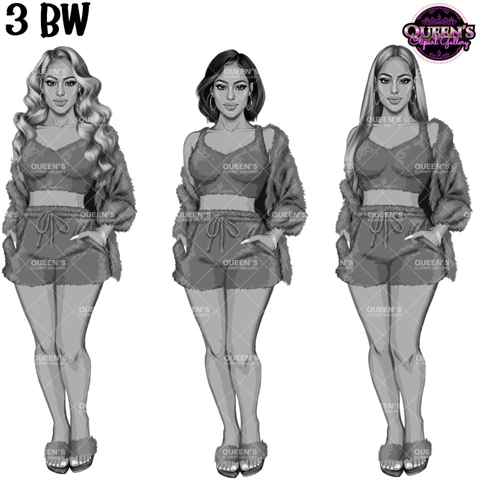 Pajama Girl Clipart PNG | Blonde Sleepwear Woman Clipart | Cozy Loungewear Fashion Illustration | Pajama Party Girl PNG
