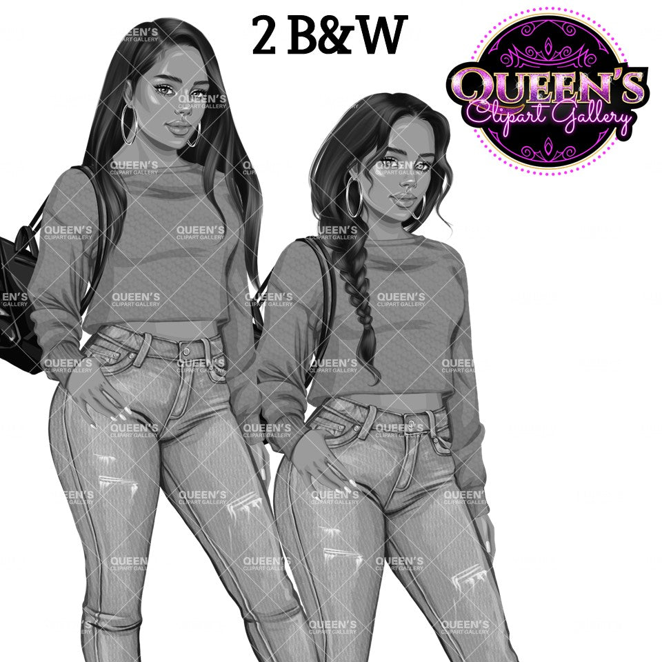 Denim jeans girl, Jeans girl clipart, Teenager clipart, Fashion girl clipart, Fashion illustration, Teen girl clipart, Denim Girl Clipart