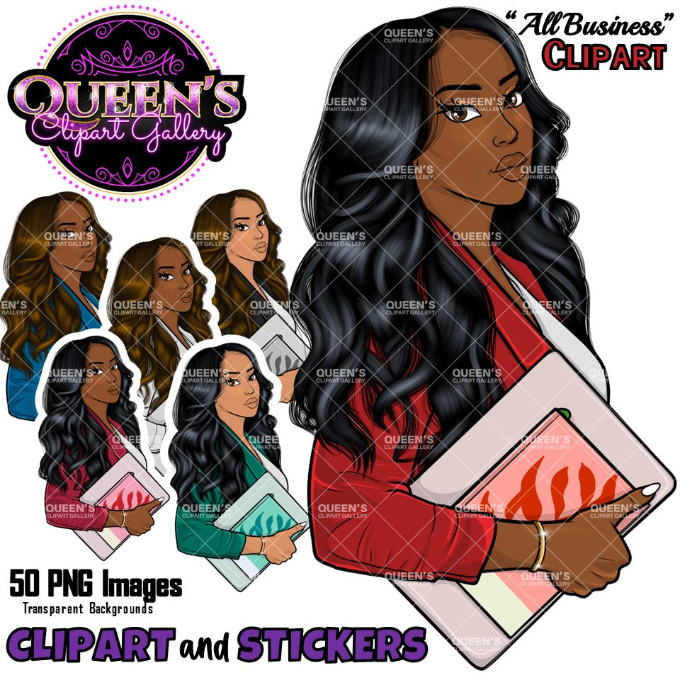 Afro Girl Clipart, Afro Woman Clipart, Stickers, Planner Girl, Business Woman Clipart, Black Girl Magic, Girl Boss, Afro Clipart, Fashion