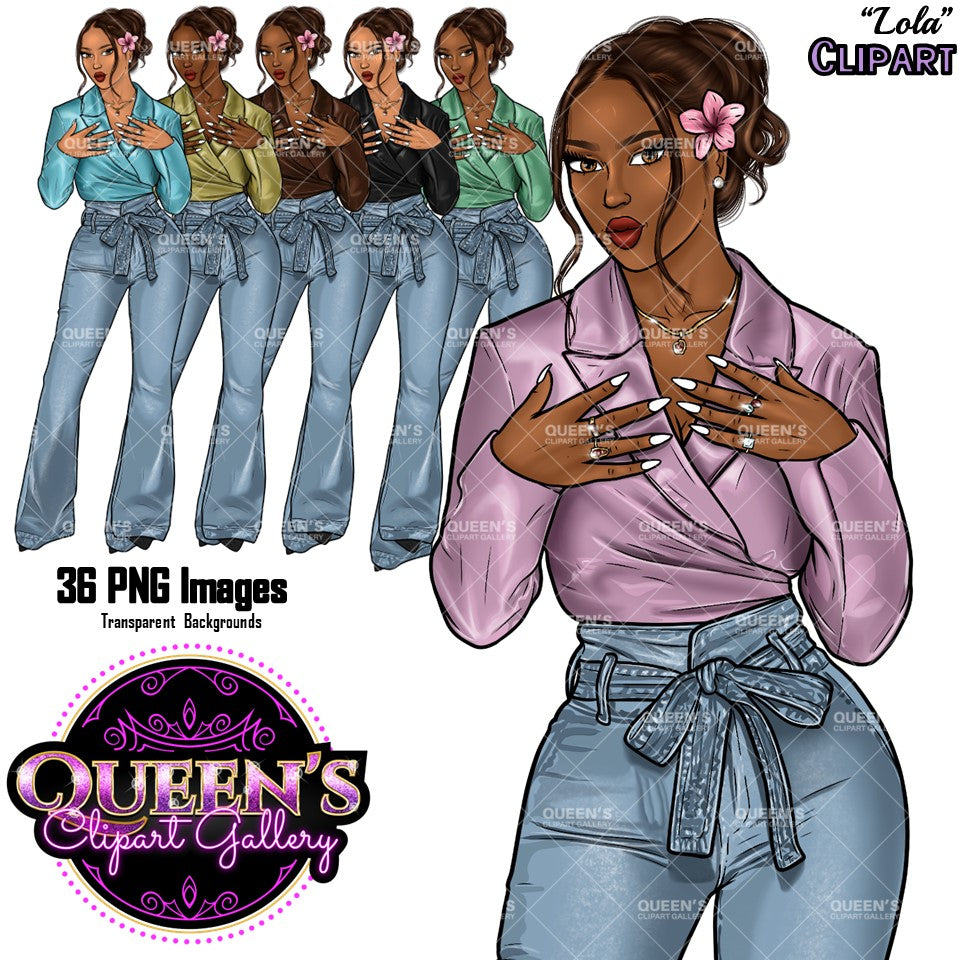 Denim girl clipart, Black girl magic, Fashion girl clipart, African American woman, Afro girl clipart, Girl boss, Fashion illustration, Boss lady