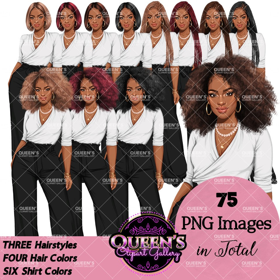 Afro Boss lady, Business Lady, Lady boss clipart, Boss babe, Fashion girl clipart, Business woman clipart, Fashion illustration, Afro girl