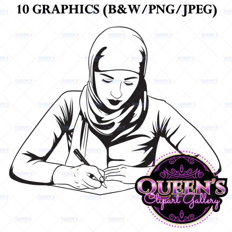 Hijab girls, Hijab Women Clipart, Girls in hijabs, Teenagers, Studying, Teens reading, Teens writing, Teen clipart, Muslim woman, Hijabs
