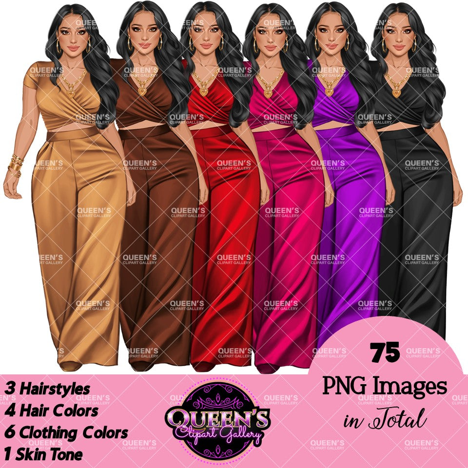Afro Girl Clipart, Afro Woman Clipart, Fashion Girl Clipart, Fashion Illustration Clipart, Black Girl Magic, Girl Boss, African American Woman