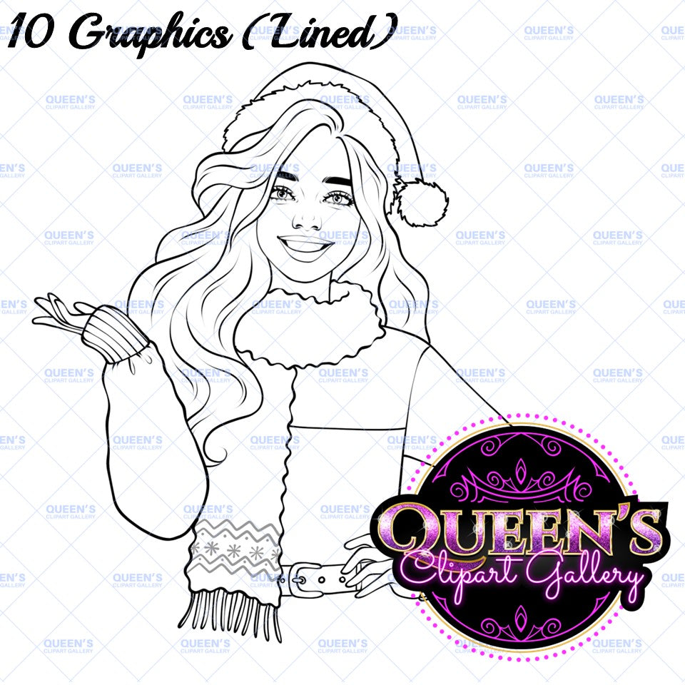 Christmas Clipart | Teenagers Clipart | Holiday Clipart | Christmas Teens | High School Teens Clipart | Christmas Sweater | Santa Hats