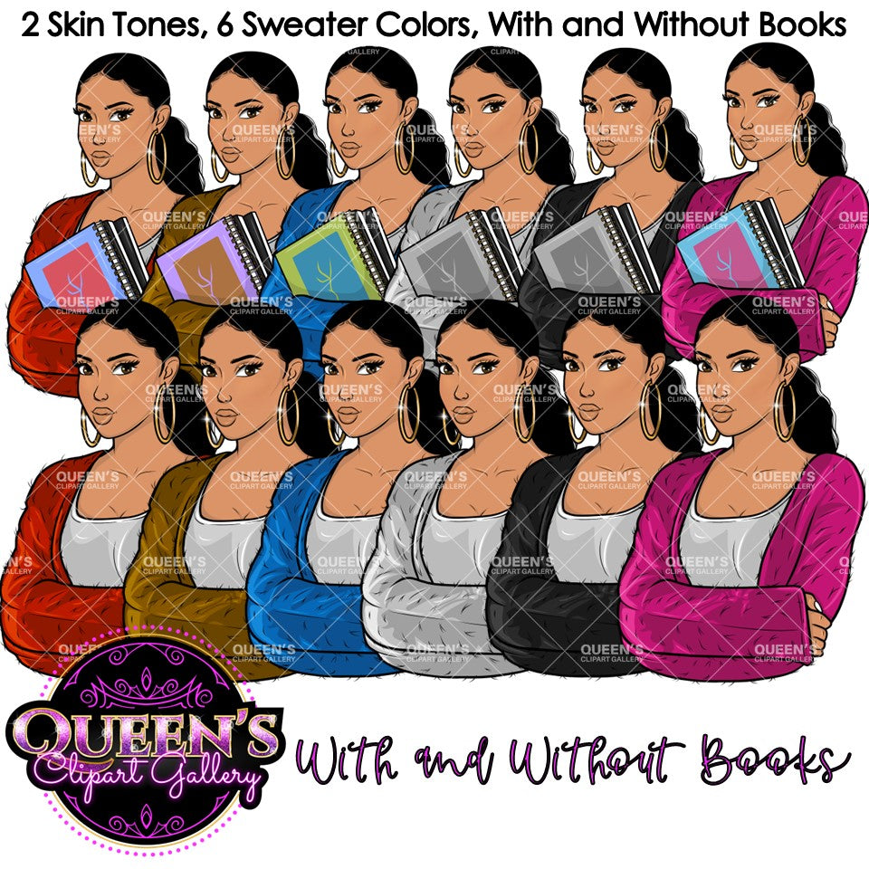 African American woman, Lady boss clipart, Teacher clipart, Afro woman, Booklover, Boss lady, Black girl magic, Fashion girl clipart, Books