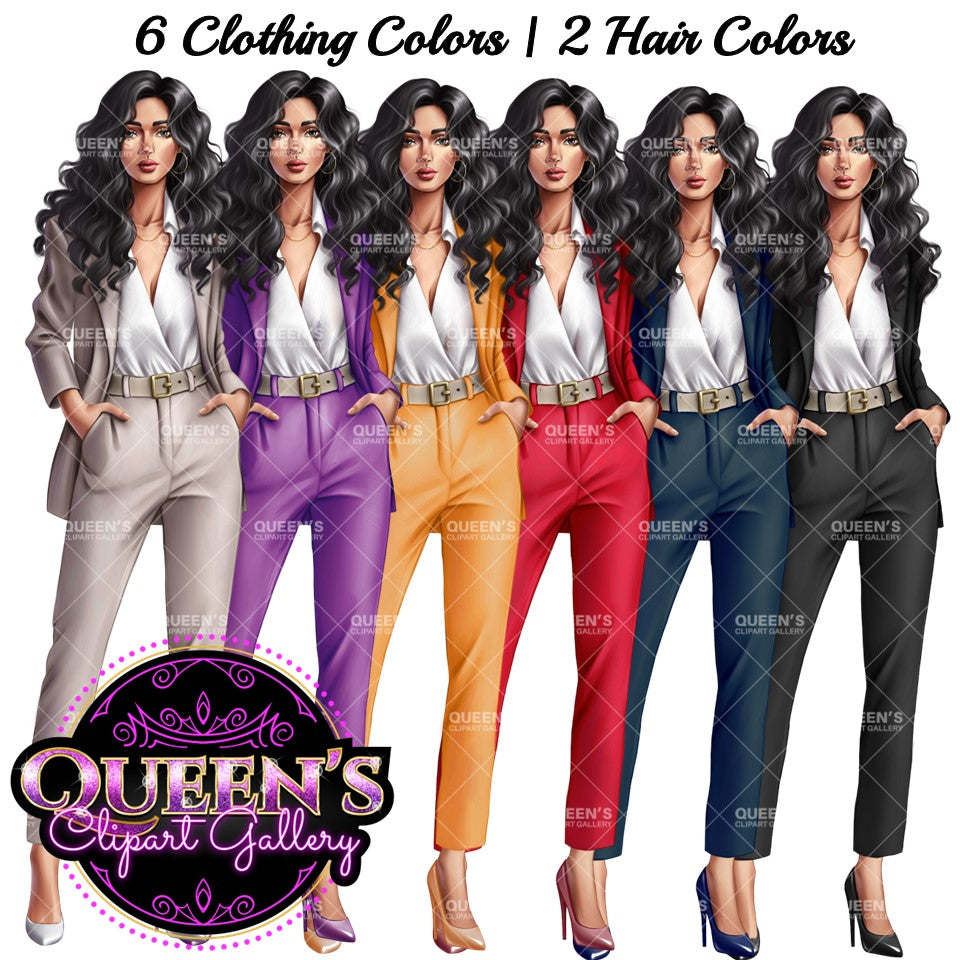 Girl Boss Clipart | Woman Clipart | Fashion Girl | Business Woman Clipart | Fashion Illustration | Business Girl Clipart | Office | Boss