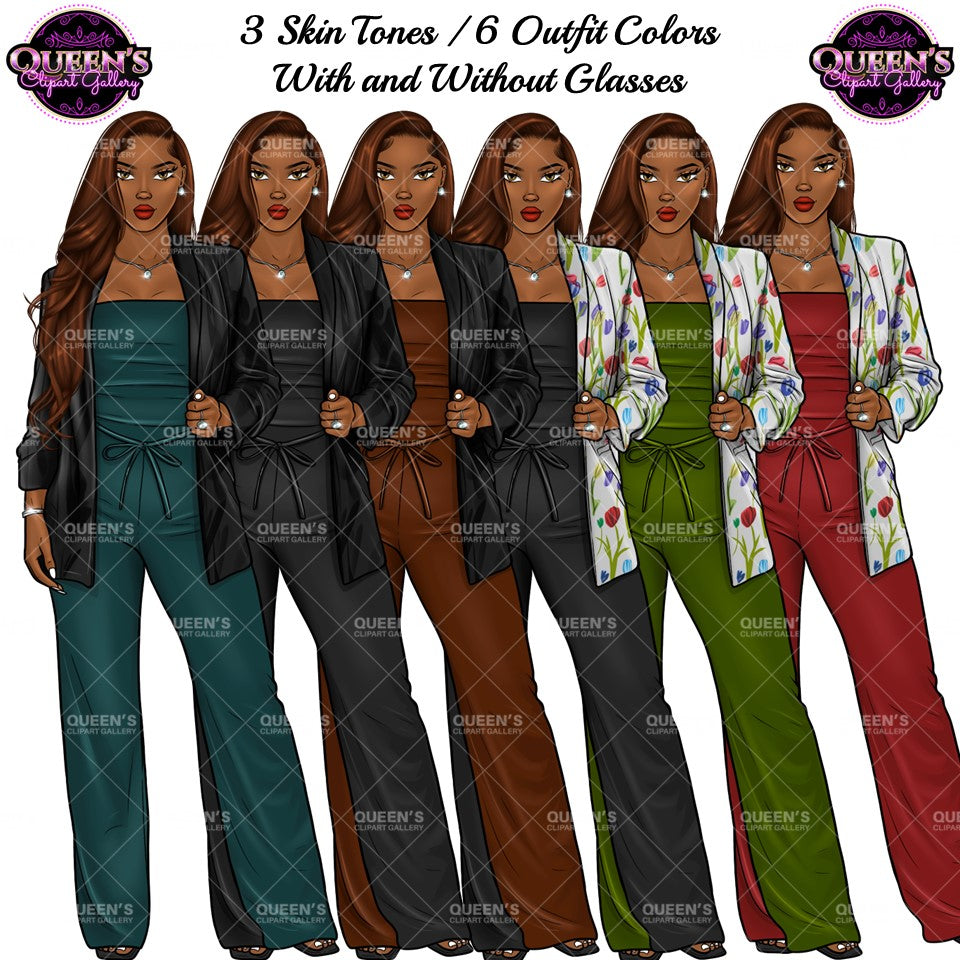 Afro Girl Clipart, Afro Woman Clipart, Fashion Girl Clipart, Fashion Illustration Clipart, Black Girl Magic, Girl Boss, African American