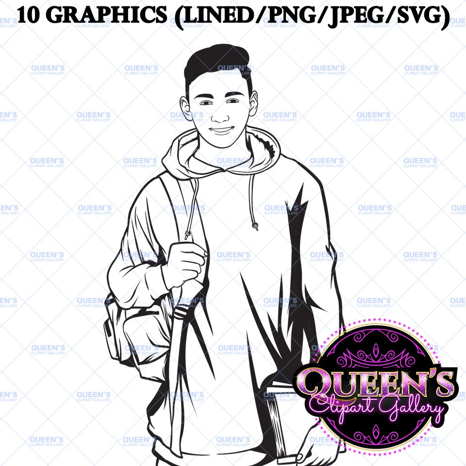 Back to school, Teenagers, School, Students, Male Teen Clipart, Female Teen Clipart, Teenager Girl Clipart, Teenager Boy Clipart, Student Boy Clipart