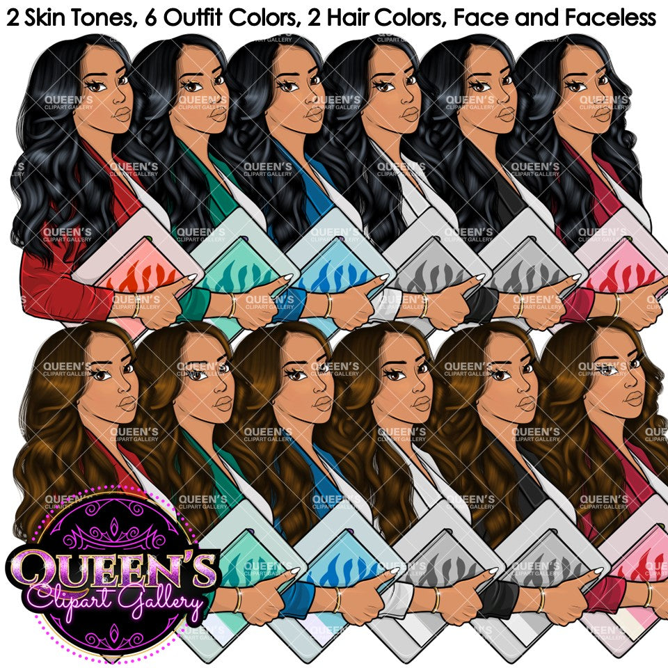 Afro Girl Clipart, Afro Woman Clipart, Stickers, Planner Girl, Business Woman Clipart, Black Girl Magic, Girl Boss, Afro Clipart, Fashion
