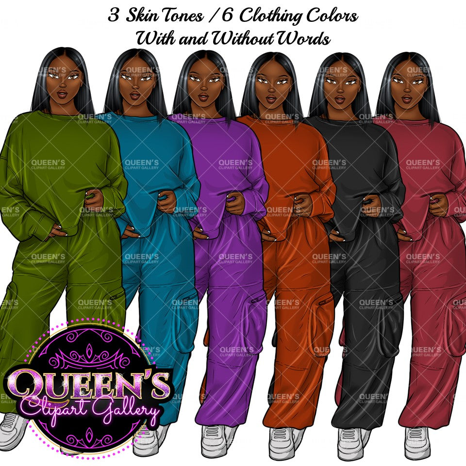Afro Girl Clipart, Afro Woman Clipart, Fashion Girl Clipart, Fashion Illustration Clipart, Black Girl Magic, Girl Boss, African American