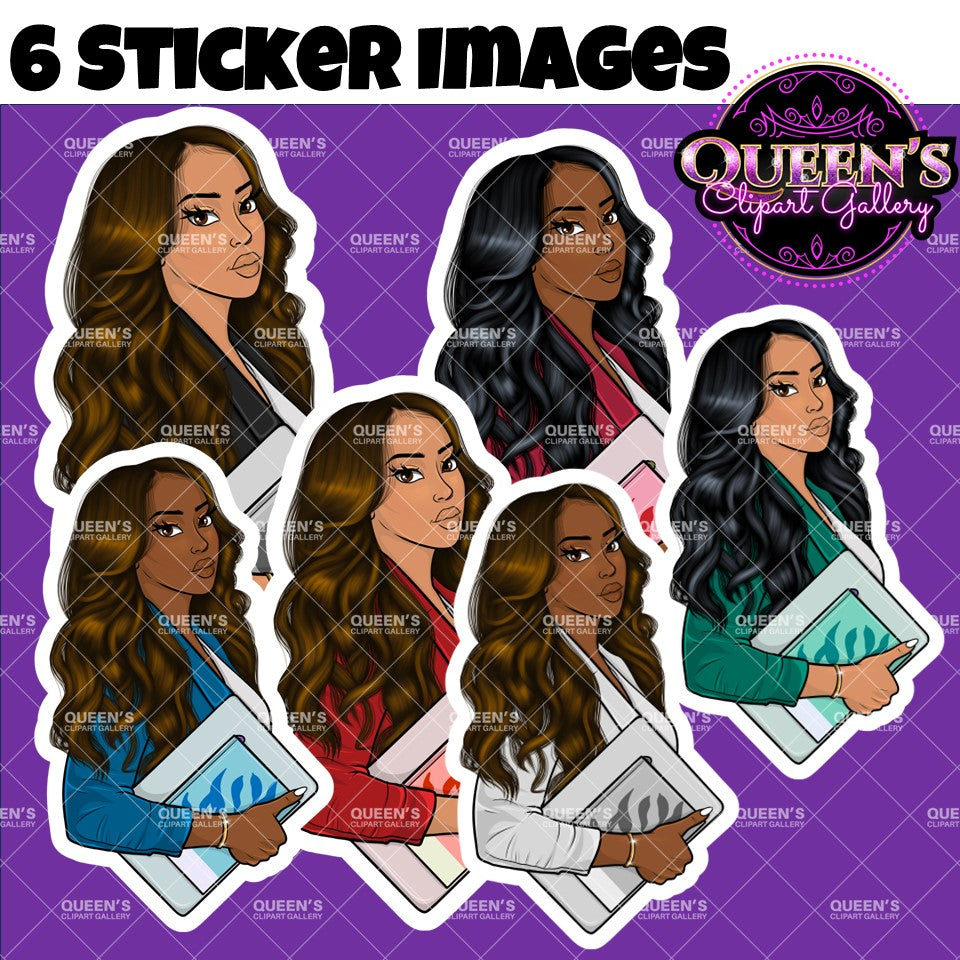 Afro Girl Clipart, Afro Woman Clipart, Stickers, Planner Girl, Business Woman Clipart, Black Girl Magic, Girl Boss, Afro Clipart, Fashion