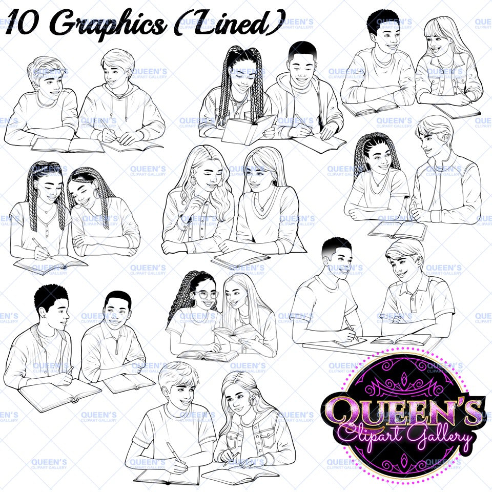 Students working together clipart, Students clipart, Teenagers, High school students, Teenagers in school, Back to school, Reading clipart