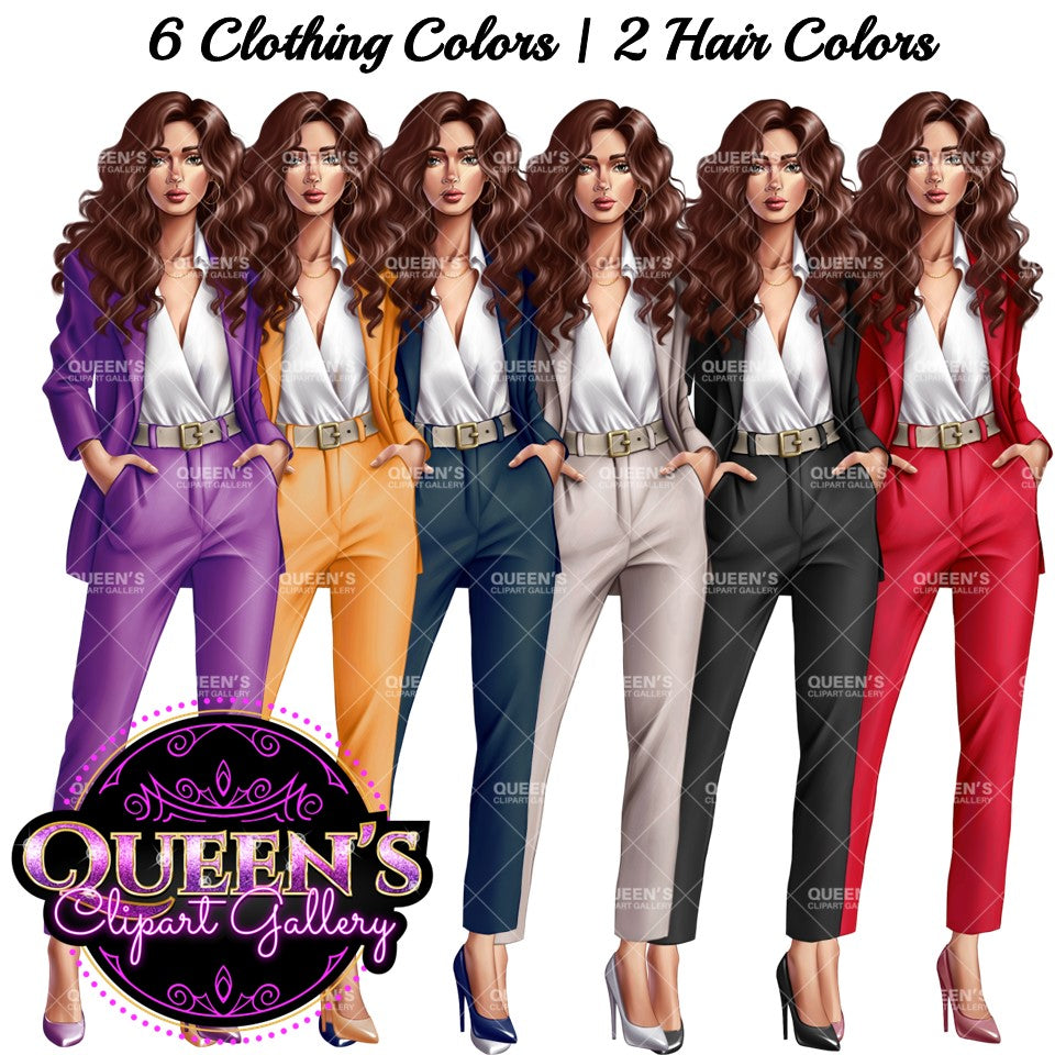 Girl Boss Clipart | Woman Clipart | Fashion Girl | Business Woman Clipart | Fashion Illustration | Business Girl Clipart | Office | Boss