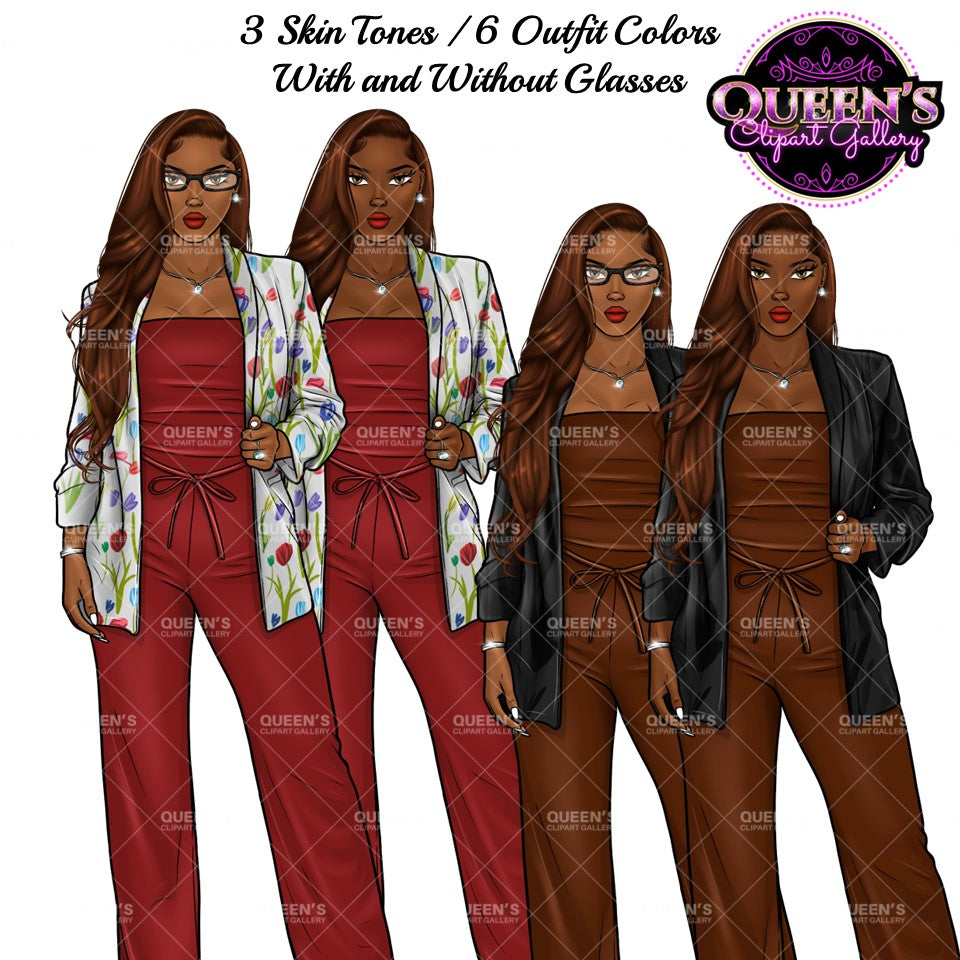Afro Girl Clipart, Afro Woman Clipart, Fashion Girl Clipart, Fashion Illustration Clipart, Black Girl Magic, Girl Boss, African American