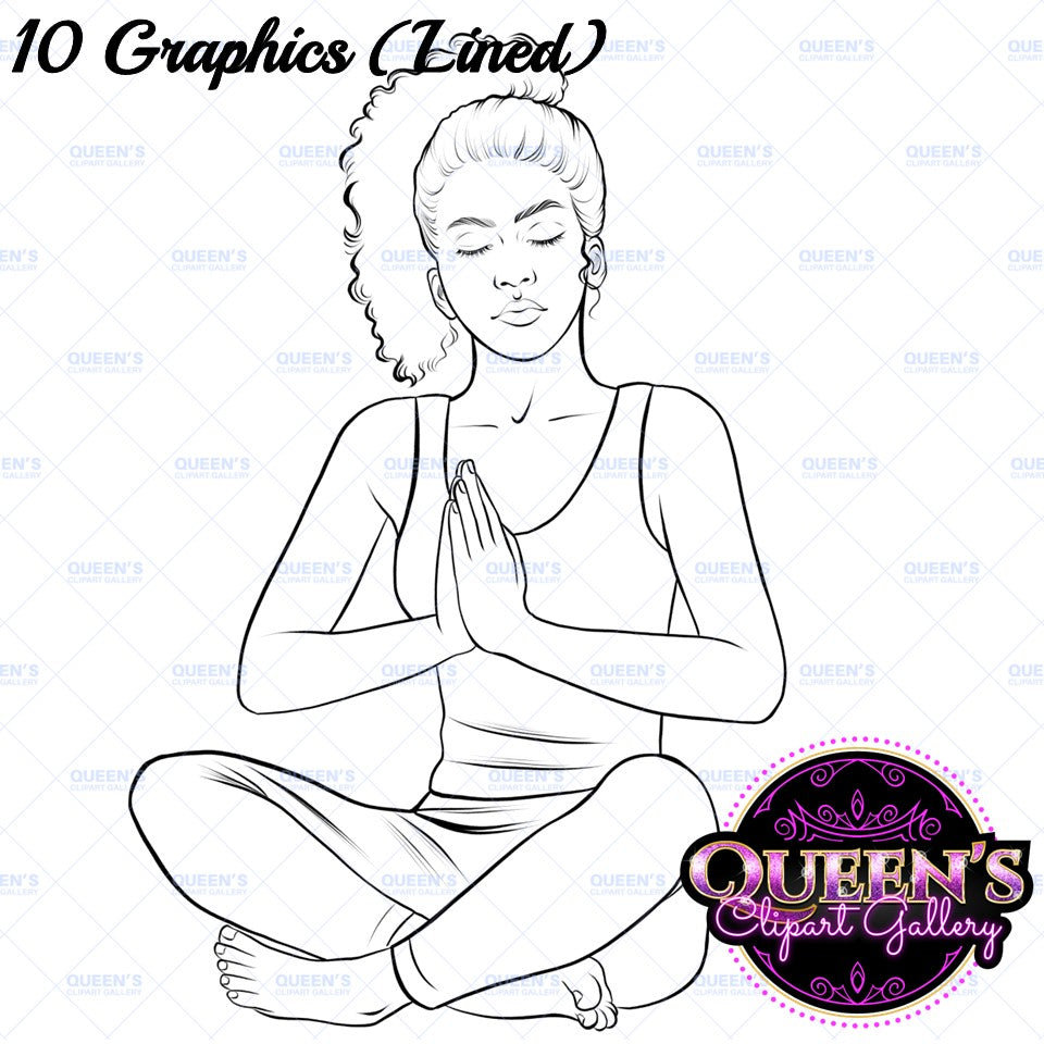 Relaxed High School Teenagers | Calm Teenagers Clipart | Mindfulness Teens Clipart | Yoga Clipart | Mental Health Clipart | Fitness Clipart