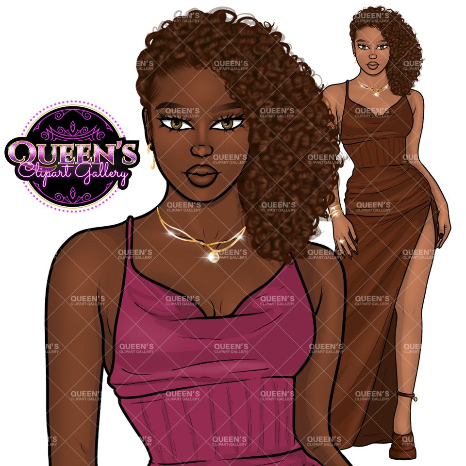 Black girl PNG, Afro girl clipart, Elegant dress, Black woman clipart, Black girl magic, Fashion girl clipart, Girl boss clipart, Curvy girl