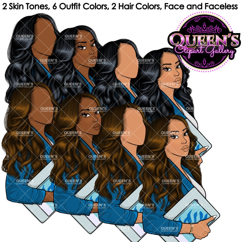 Afro Girl Clipart, Afro Woman Clipart, Stickers, Planner Girl, Business Woman Clipart, Black Girl Magic, Girl Boss, Afro Clipart, Fashion