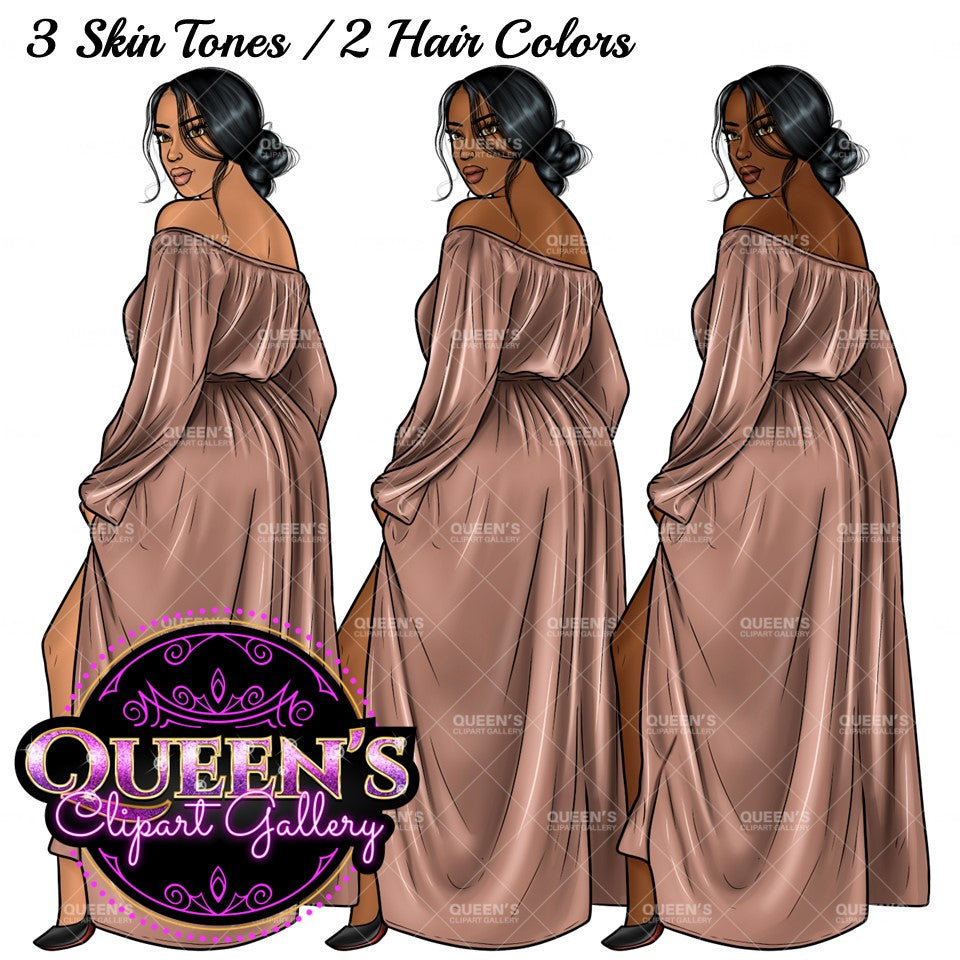 Afro Girl Clipart, Afro Woman Clipart, Fashion Girl Clipart, Fashion Illustration Clipart, Black Girl Magic, Girl Boss, African American