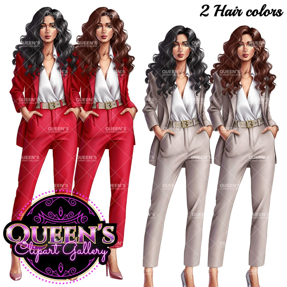 Girl Boss Clipart | Woman Clipart | Fashion Girl | Business Woman Clipart | Fashion Illustration | Business Girl Clipart | Office | Boss