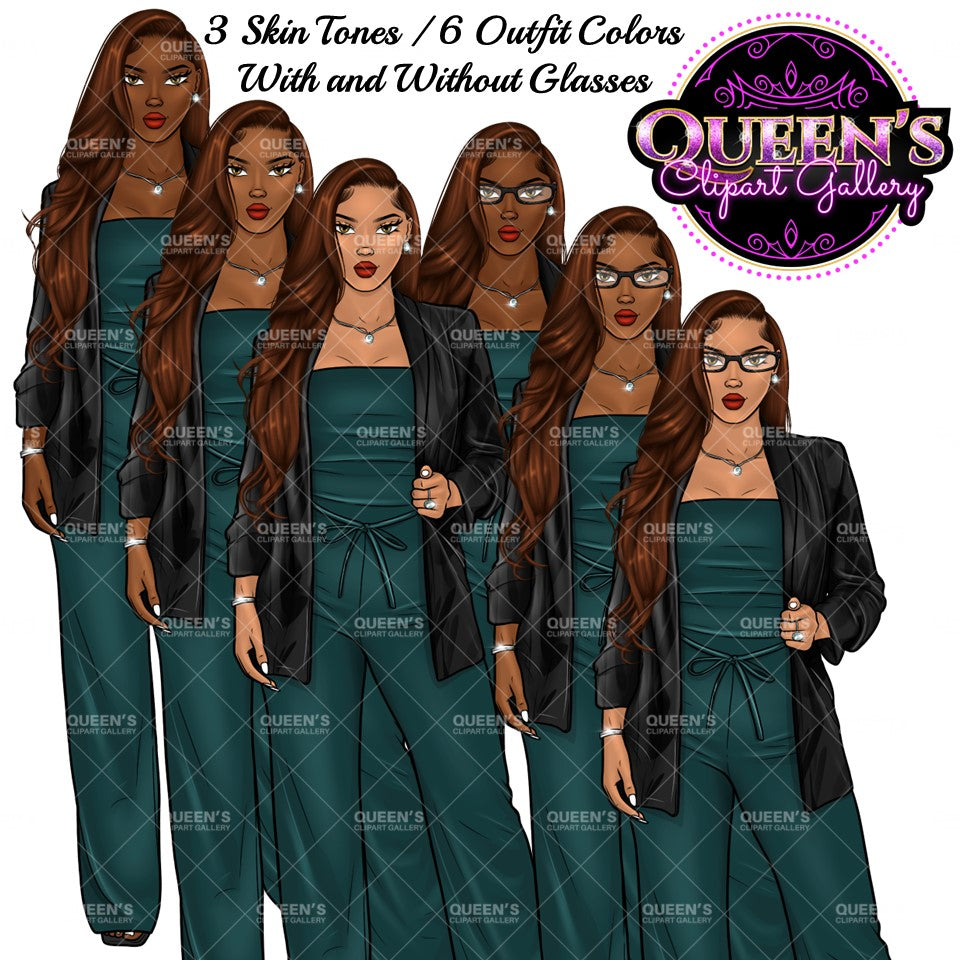 Afro Girl Clipart, Afro Woman Clipart, Fashion Girl Clipart, Fashion Illustration Clipart, Black Girl Magic, Girl Boss, African American