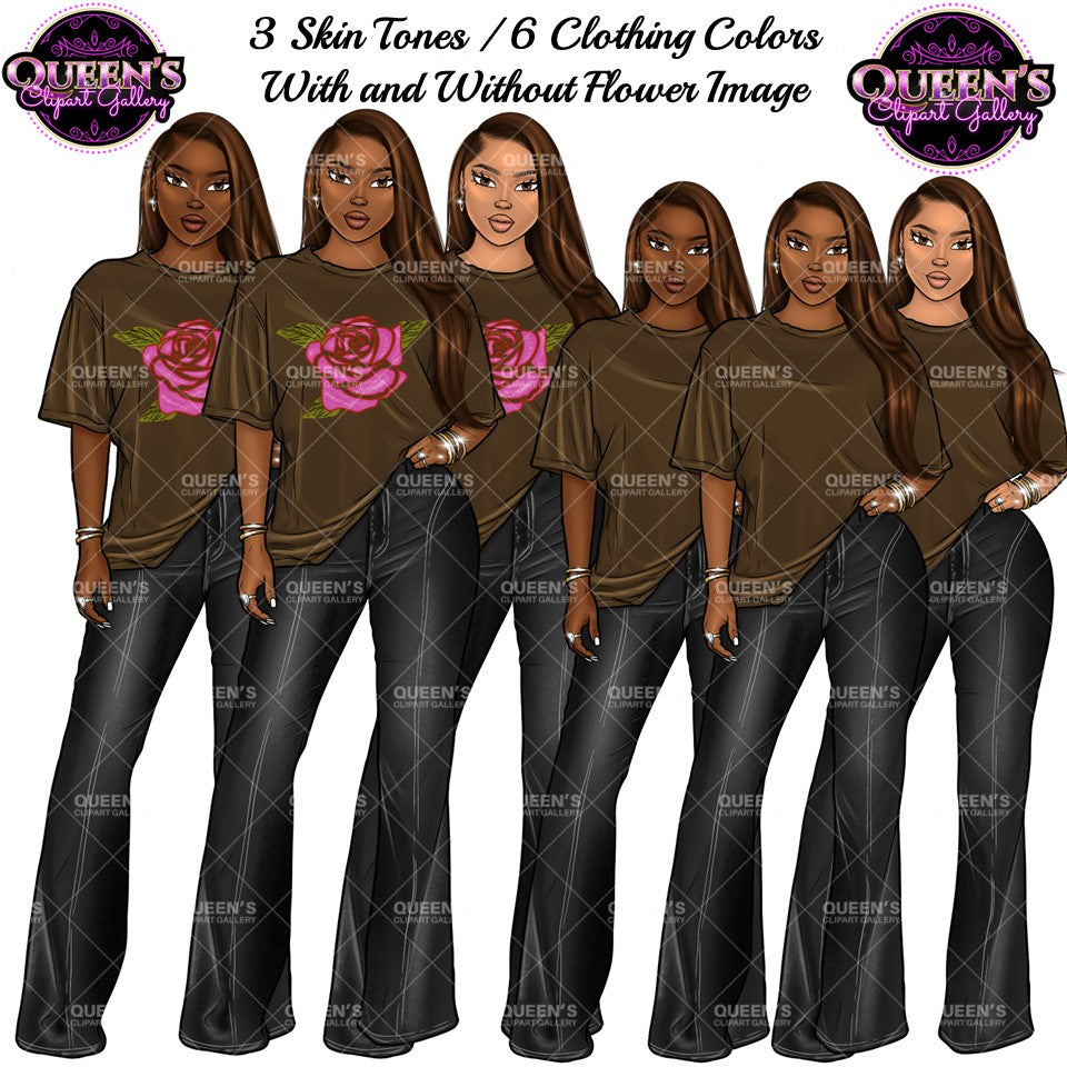 Afro Girl Clipart, Afro Woman Clipart, Fashion Girl Clipart, Fashion Illustration Clipart, Black Girl Magic, Girl Boss, African American