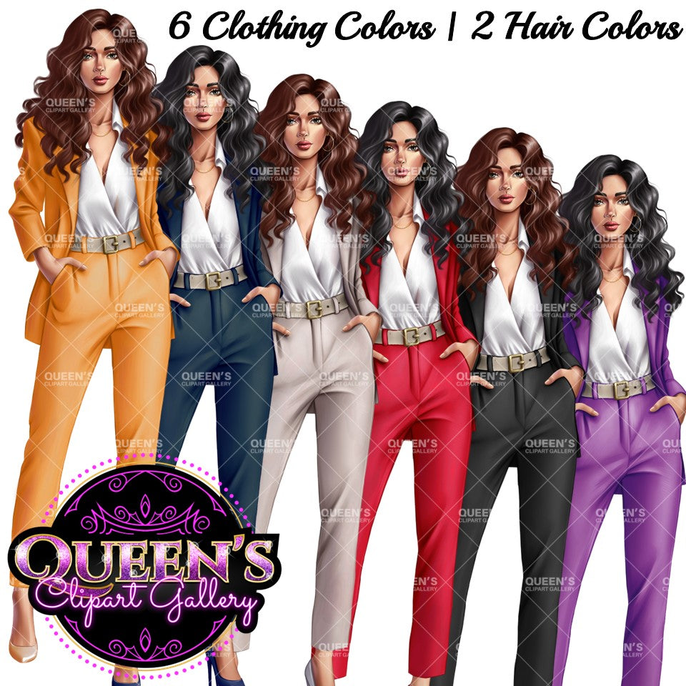Girl Boss Clipart | Woman Clipart | Fashion Girl | Business Woman Clipart | Fashion Illustration | Business Girl Clipart | Office | Boss