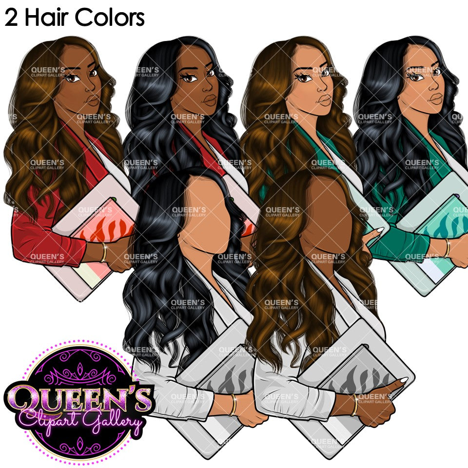 Afro Girl Clipart, Afro Woman Clipart, Stickers, Planner Girl, Business Woman Clipart, Black Girl Magic, Girl Boss, Afro Clipart, Fashion