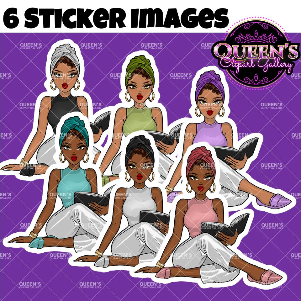 Afro Girl Clipart | Afro Woman Clipart | Stickers, Planner Girl | Business Woman Clipart | Black Girl Magic | Afro Clipart | Booklover
