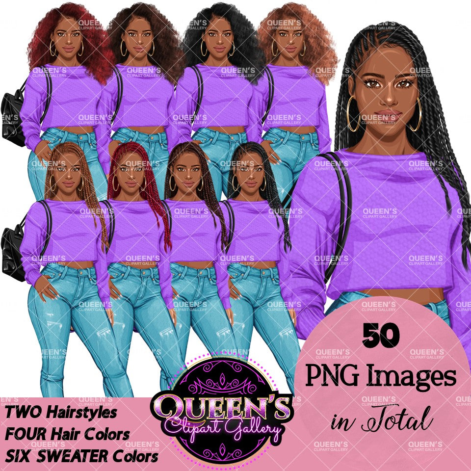 Denim jeans Afro girl, Afro girl clipart, Teenager clipart, Fashion girl clipart, Fashion illustration, Teen Afro girl, Denim Girl Clipart