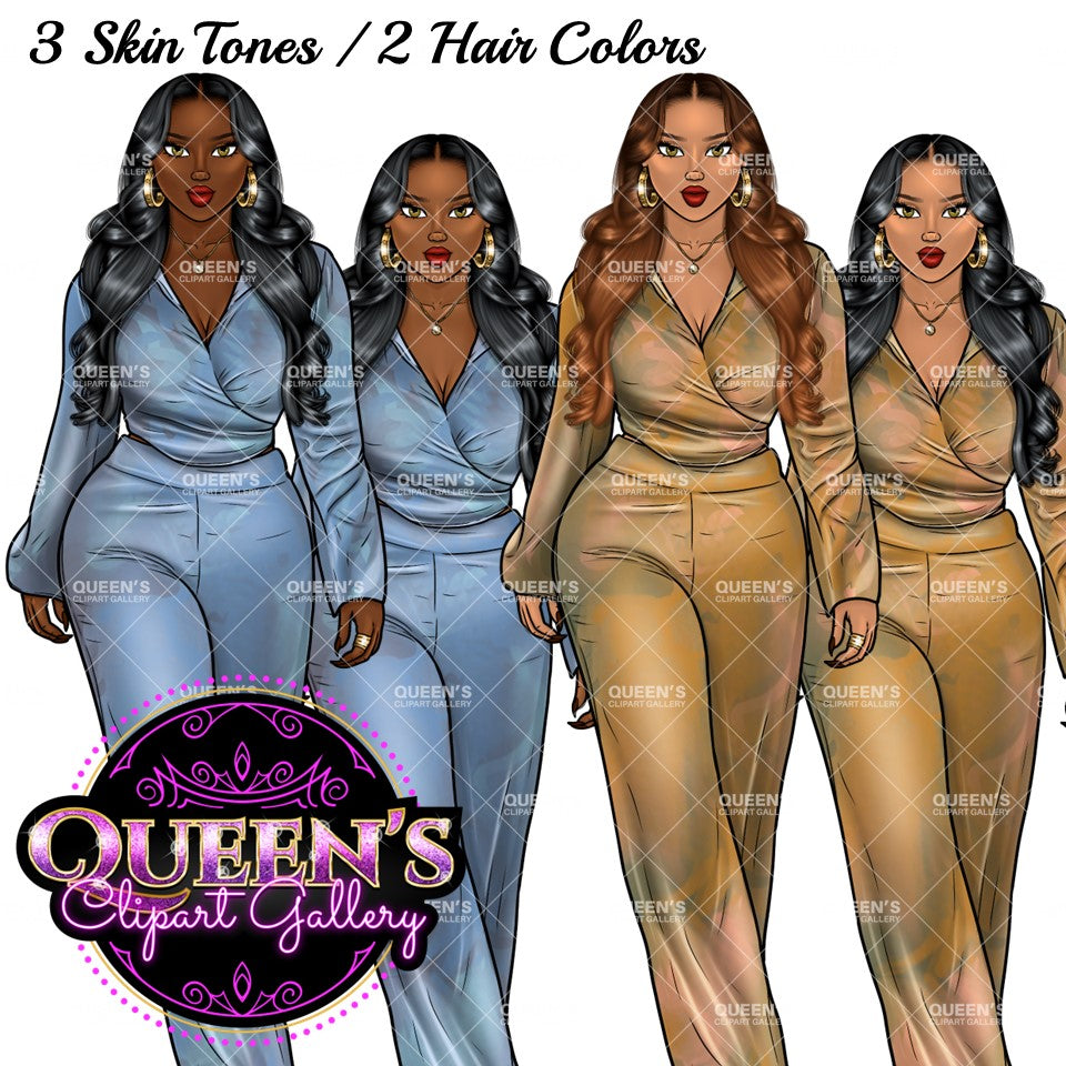 Afro Girl Clipart, Afro Woman Clipart, Fashion Girl Clipart, Fashion Illustration Clipart, Black Girl Magic, Girl Boss, African American
