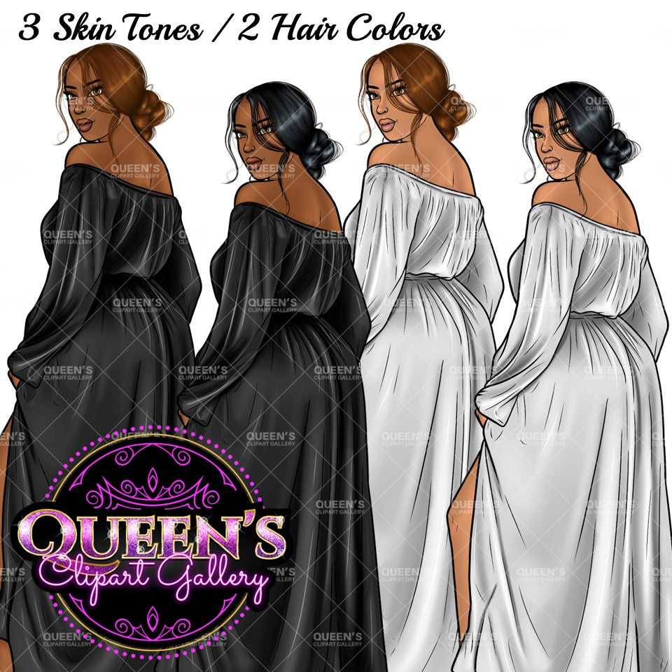 Afro Girl Clipart, Afro Woman Clipart, Fashion Girl Clipart, Fashion Illustration Clipart, Black Girl Magic, Girl Boss, African American