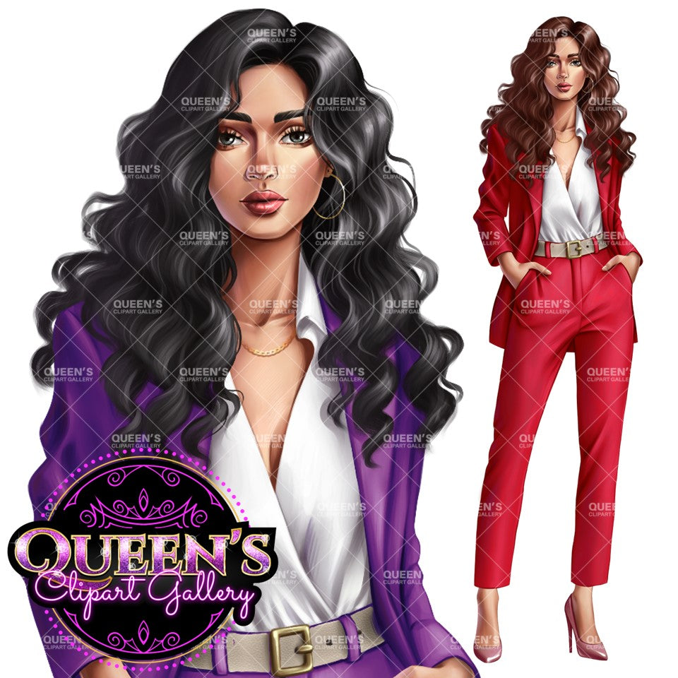 Girl Boss Clipart | Woman Clipart | Fashion Girl | Business Woman Clipart | Fashion Illustration | Business Girl Clipart | Office | Boss