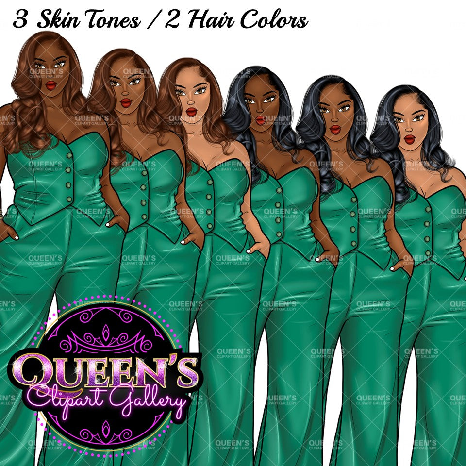 Afro Girl Clipart, Afro Woman Clipart, Fashion Girl Clipart, Fashion Illustration Clipart, Black Girl Magic, Girl Boss, African American