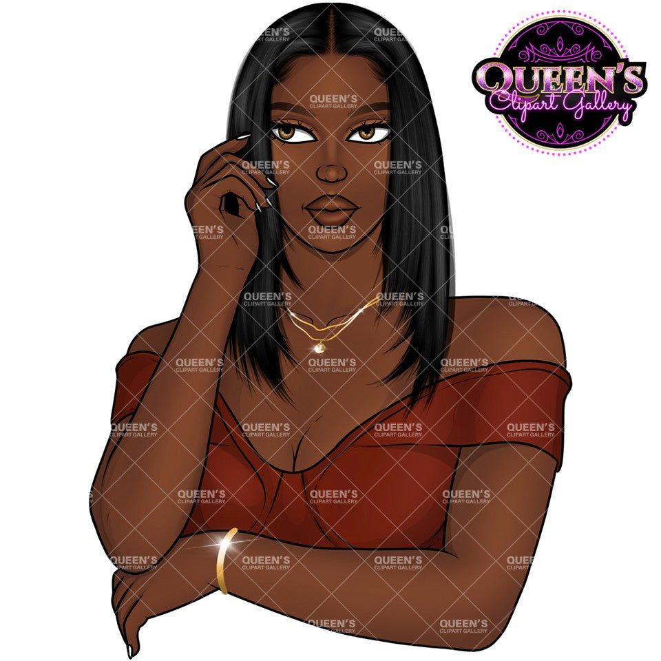Black Woman Clipart PNG | Fashion Woman Clipart | Afro Woman Clipart | Black Girl Magic | Afro Girl