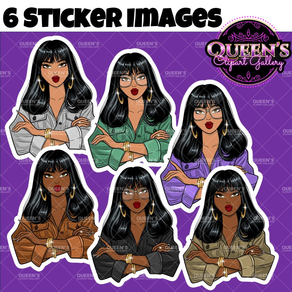Fashion Clipart | Black Girl Magic Clipart | Black Girl Clipart | Afro Girl Clipart | Afro Woman | Business Woman | Girl Boss Clipart