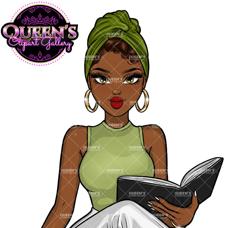 Afro Girl Clipart | Afro Woman Clipart | Stickers, Planner Girl | Business Woman Clipart | Black Girl Magic | Afro Clipart | Booklover