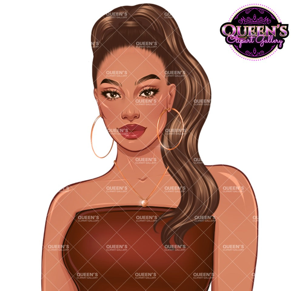 Fashion Woman Clipart | Curvy Woman Jumpsuit PNG | Girl Boss Fashion Illustration | Woman Clipart