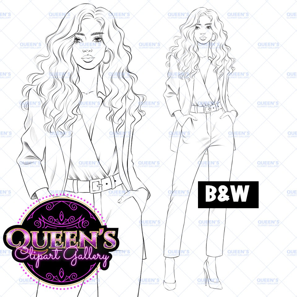 Girl Boss Clipart | Woman Clipart | Fashion Girl | Business Woman Clipart | Fashion Illustration | Business Girl Clipart | Office | Boss