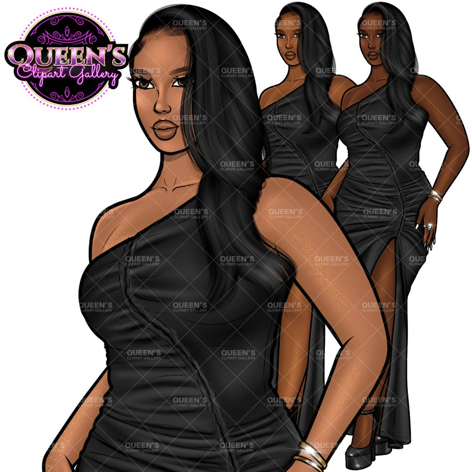 Afro girl clipart, Fashion clipart, Black woman clipart, Black girl magic, Fashion girl clipart, Girl boss clipart, Curvy girl, Black Queen