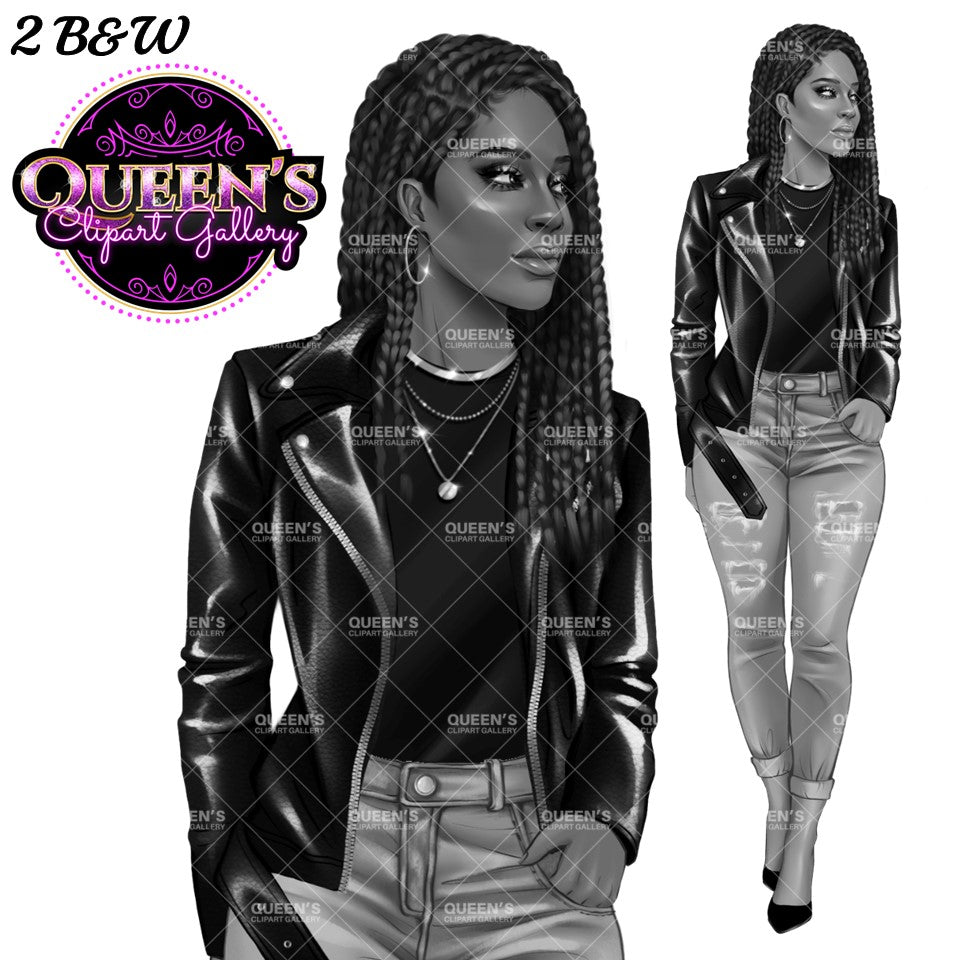 Denim girl clipart, Curvy girl clipart, Fashion girl clipart, Jeans Girl Clipart, African American clipart, Afro girl, Black girl magic