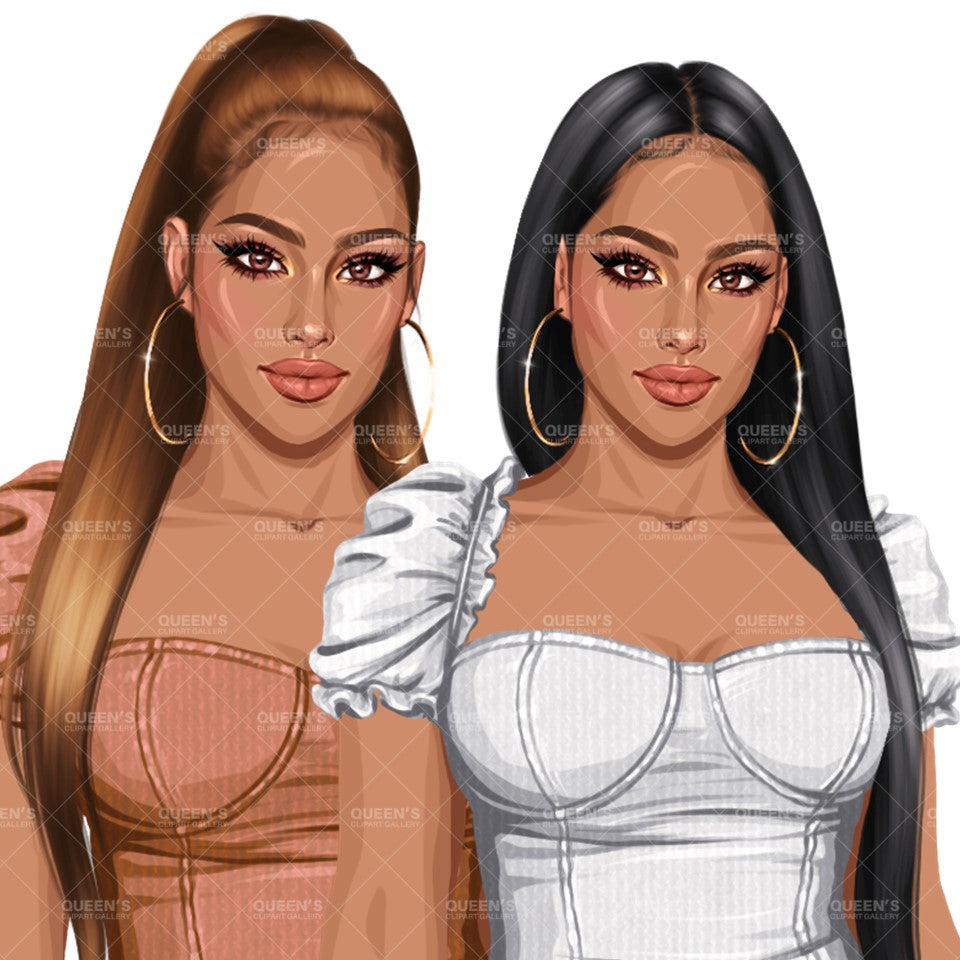 Girl boss, Lady boss, Afro girl clipart, Fashion girl clipart, Fashion illustration clipart, Curvy girl, Woman in dress, African American woman