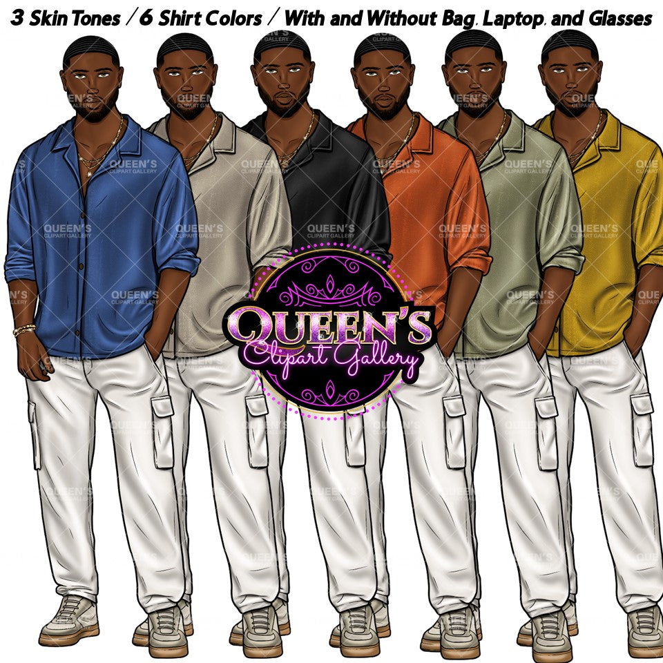 Man clipart, Handsome man clipart, Boyfriend clipart, Casual man clipart, Male clipart, African American man clipart, Black man clipart