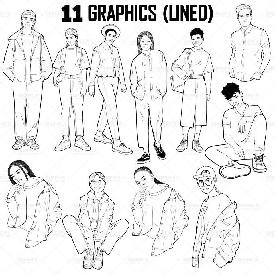 LGTBQ Teenagers Clipart / Gender Neutral Teens / LGTBQ Clipart BUNDLE