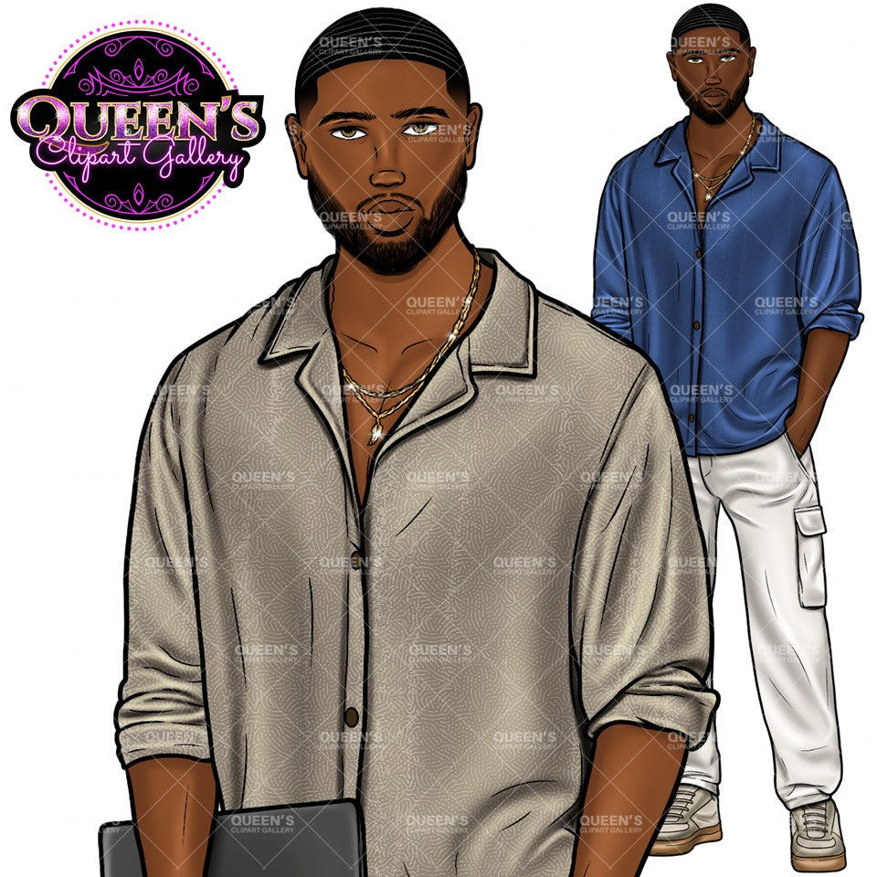 Man clipart, Handsome man clipart, Boyfriend clipart, Casual man clipart, Male clipart, African American man clipart, Black man clipart