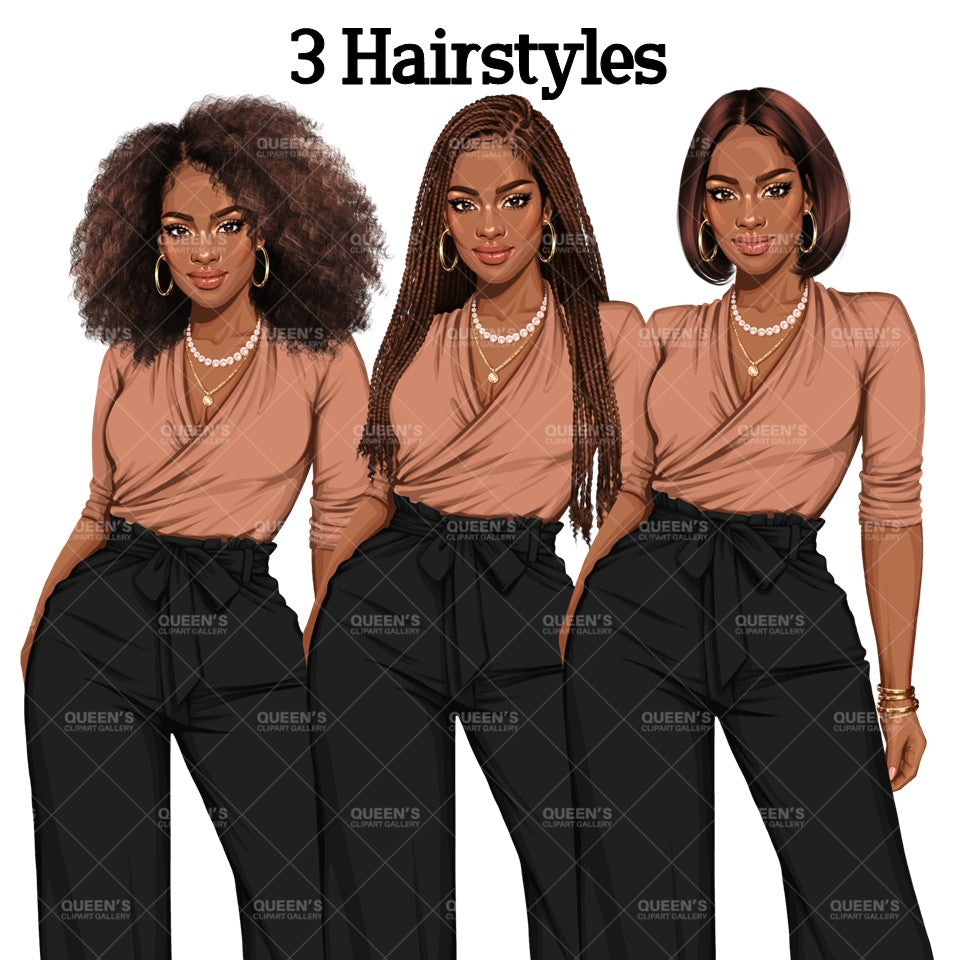 Afro Boss lady, Business Lady, Lady boss clipart, Boss babe, Fashion girl clipart, Business woman clipart, Fashion illustration, Afro girl